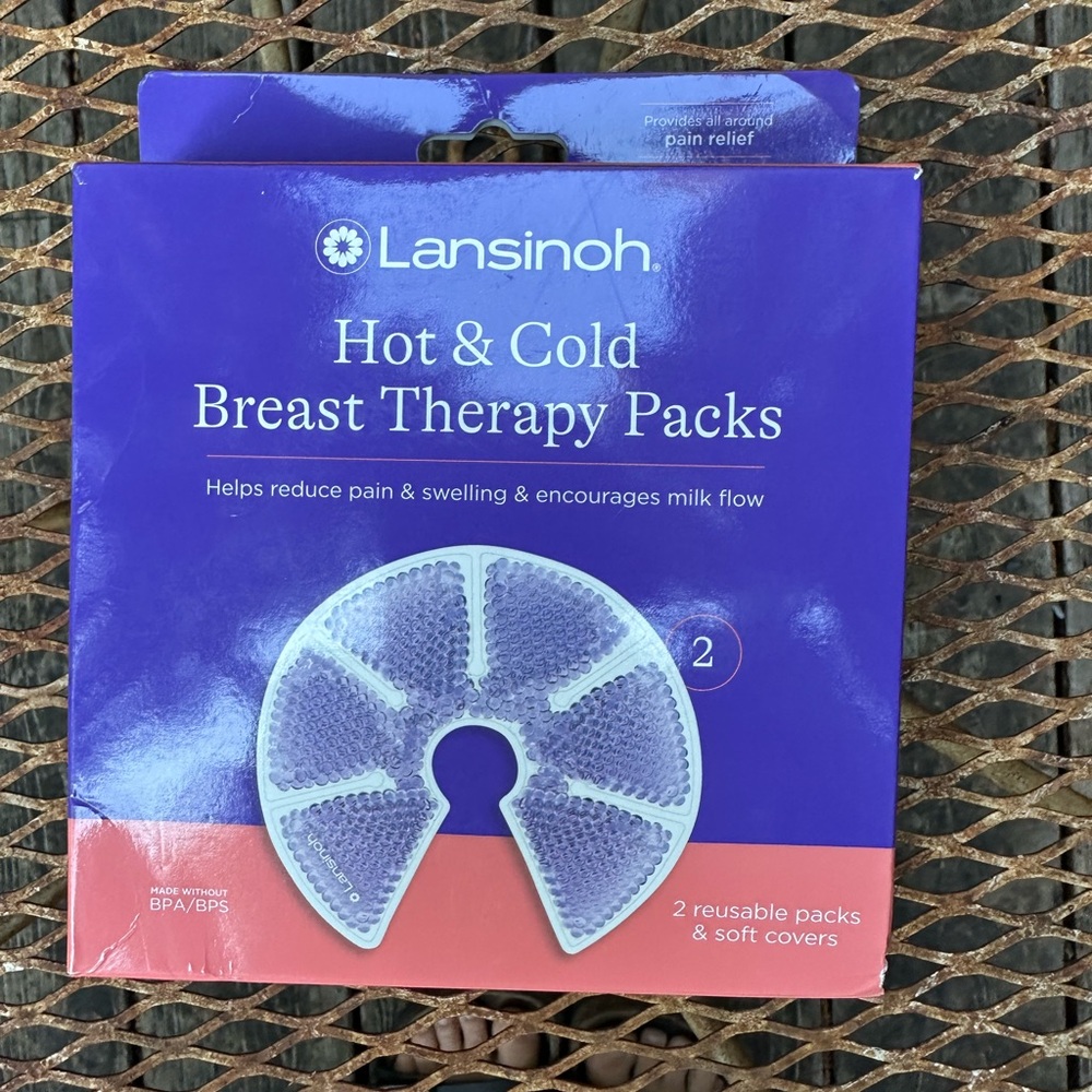 LANSINOH Breast Therapy Set Hot & Cold Pack for Breastfeeding Help OS Reusable